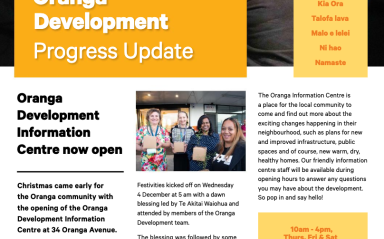 Oranga Development Progress Update Summer 2020