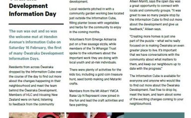 Ōwairaka Development Progress Update Autumn 2019
