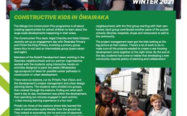 Ōwairaka Progress Update Winter 2021