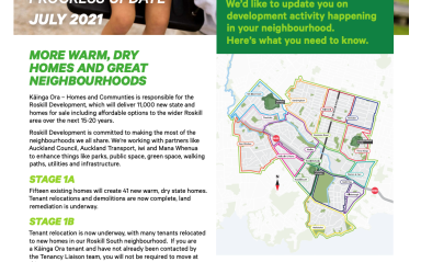 Waikōwhai Progress Update July 2021